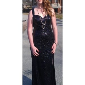 Black Sequin Gown